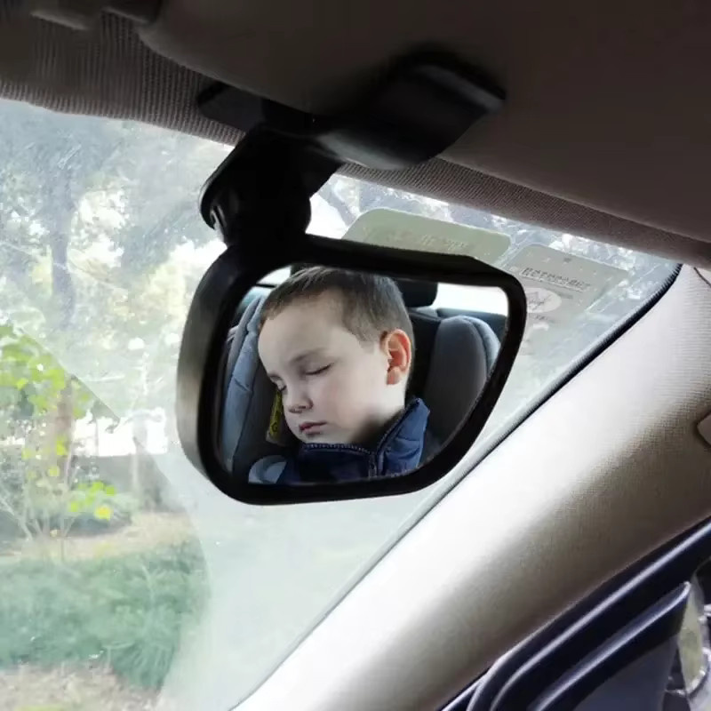 2-in-1 Baby-Auto-Spiegel für den Rücksitz mit verstellbarem Saugclip in Schwarz - Bild 3