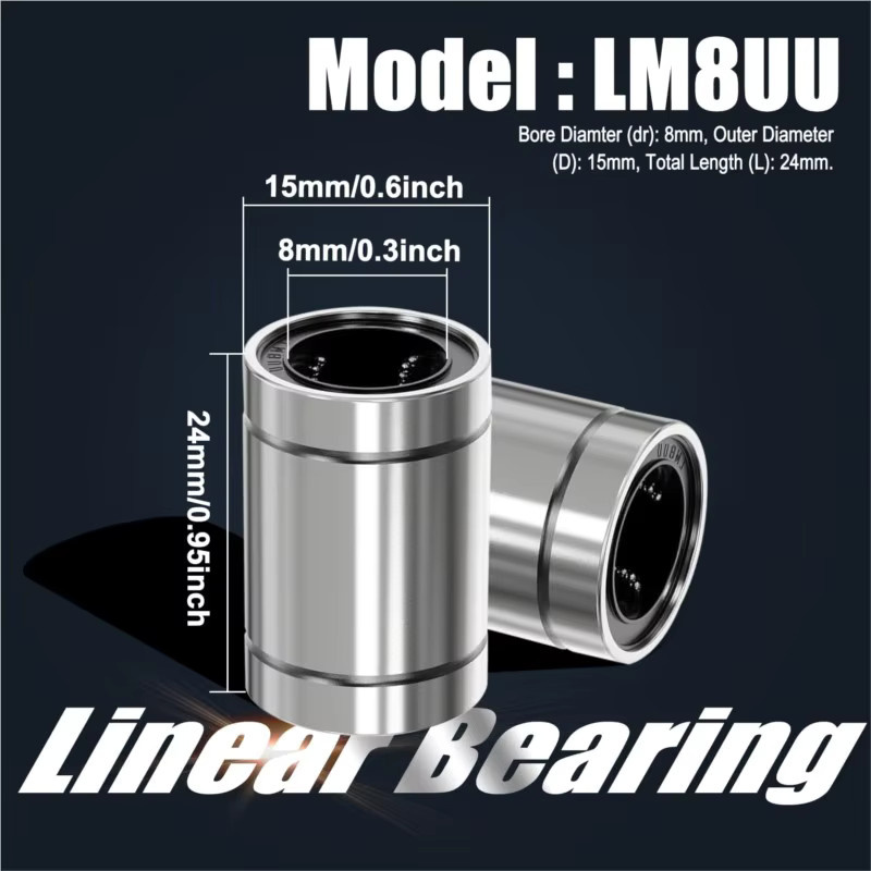 Linear Kugellager Set für 3D Drucker und CNC Maschinen LM8UU LM10UU LM12UU LM16UU für 8mm Wellen - Bild 2