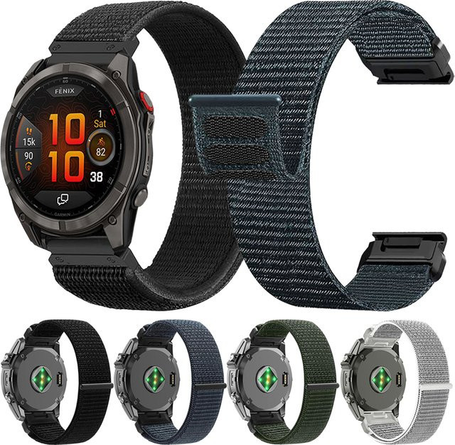 Uhrenarmband Nylon, Schwarz, Unisex, 26mm, 22mm - Bild 1