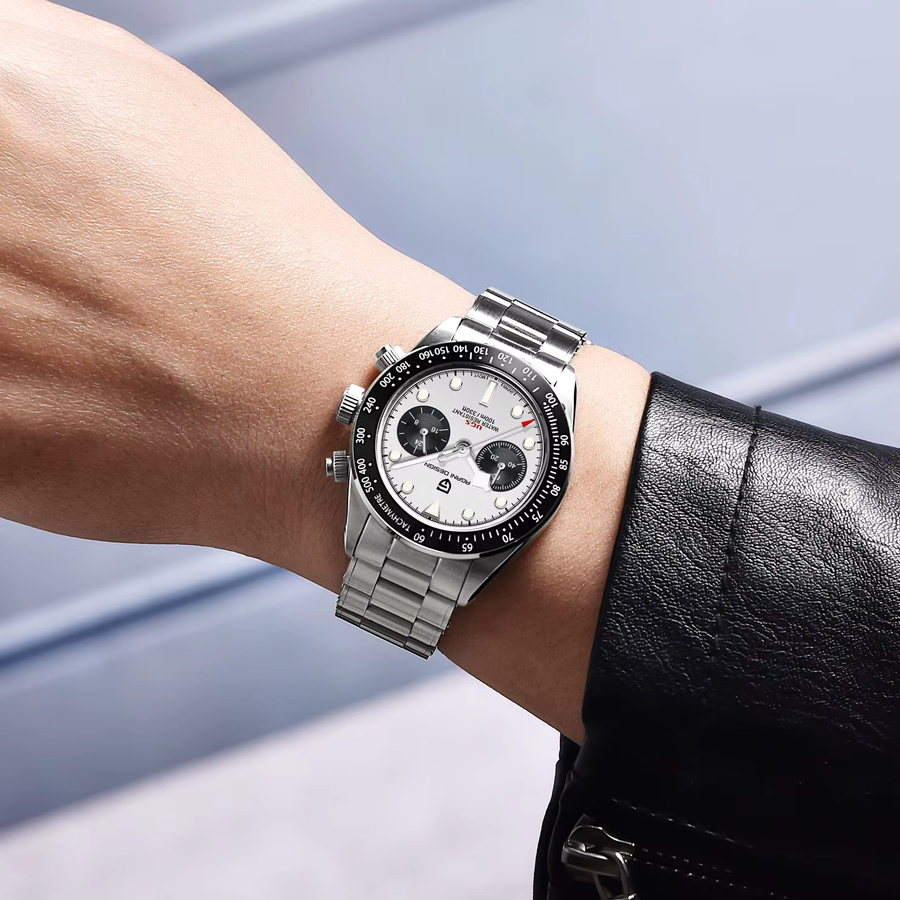 PAGANI DESIGN Chronograph, Quarz, Edelstahl, Weiß, Herren - Bild 2