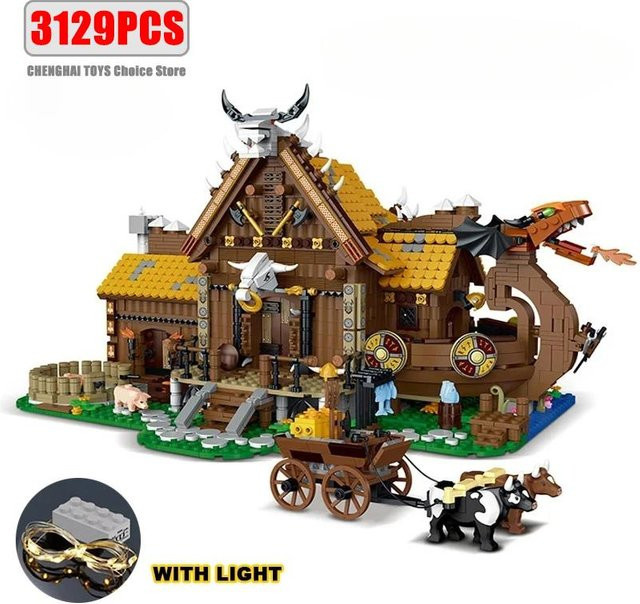 Linyi toy Wikinger Hausbau Spielset 3129 Teile - Bild 1