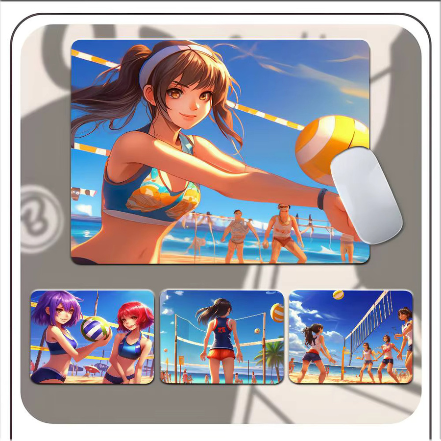 Moetch Anime Harukana Erhalten Beach Volleyball Mauspad in Multicolour für Laptop und Tastatur - Bild 2
