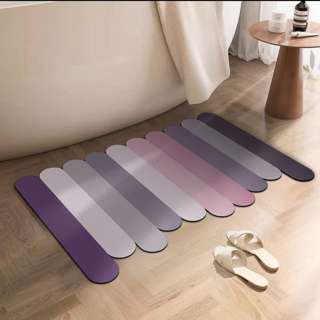 Saugfähiger und rutschfester Toilettenteppich von Yiran Furniture in Lila, rechteckig, B/T: 60 x 40 cm - Bild 1