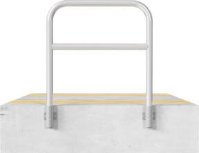 Schake Abweisebügel aus Stahlrohr Ø60mm mit Querholm und 2 Bodenhülsen für Wandmontage, Farbe: Silber, Breite: 100 cm, Höhe: 120 cm, Artikelnummer: 460.15W - Bild 1