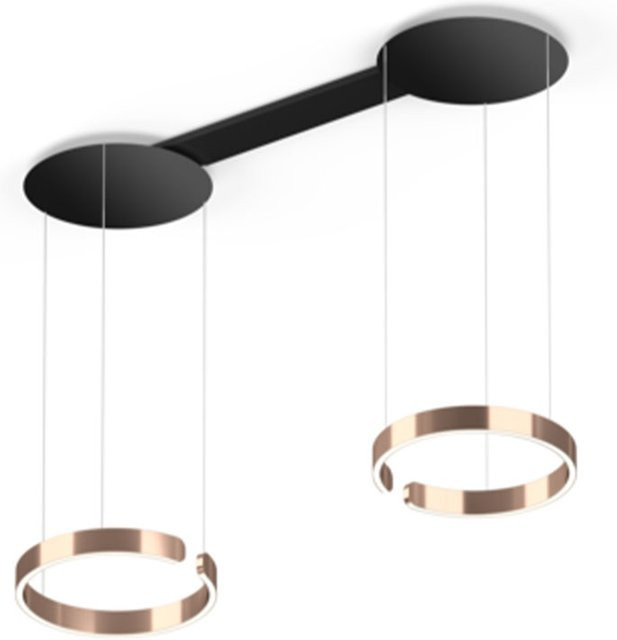 Occhio Mito sospeso due LED-Pendelleuchte in Schwarz Matt und Gold/Messing mit Occhio air Modul, dimmbar und höhenverstellbar bis max. 350 cm - Bild 1