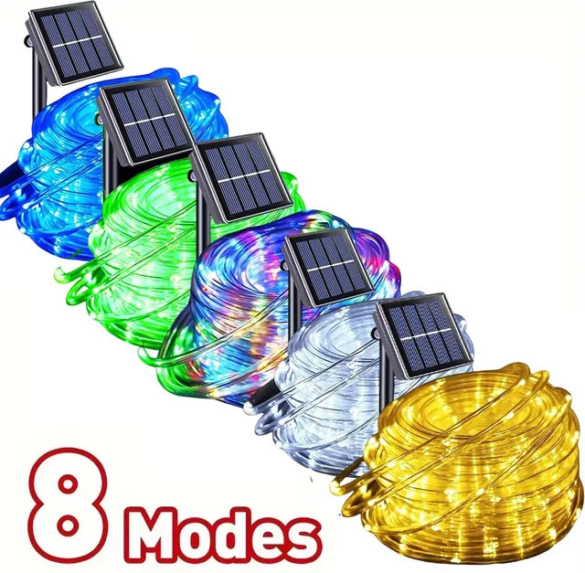 OKAL RED EAST Solar LED Lichterkette für Außenbereich mit 8 Modi zur Dekoration von Garten, Weihnachten, Halloween und Hochzeiten - Bild 1