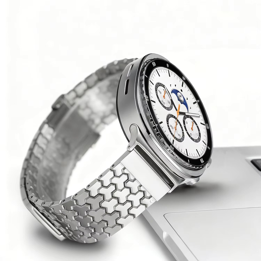CAOWTAN Uhrenarmband Edelstahl, Silber, Unisex - Bild 2