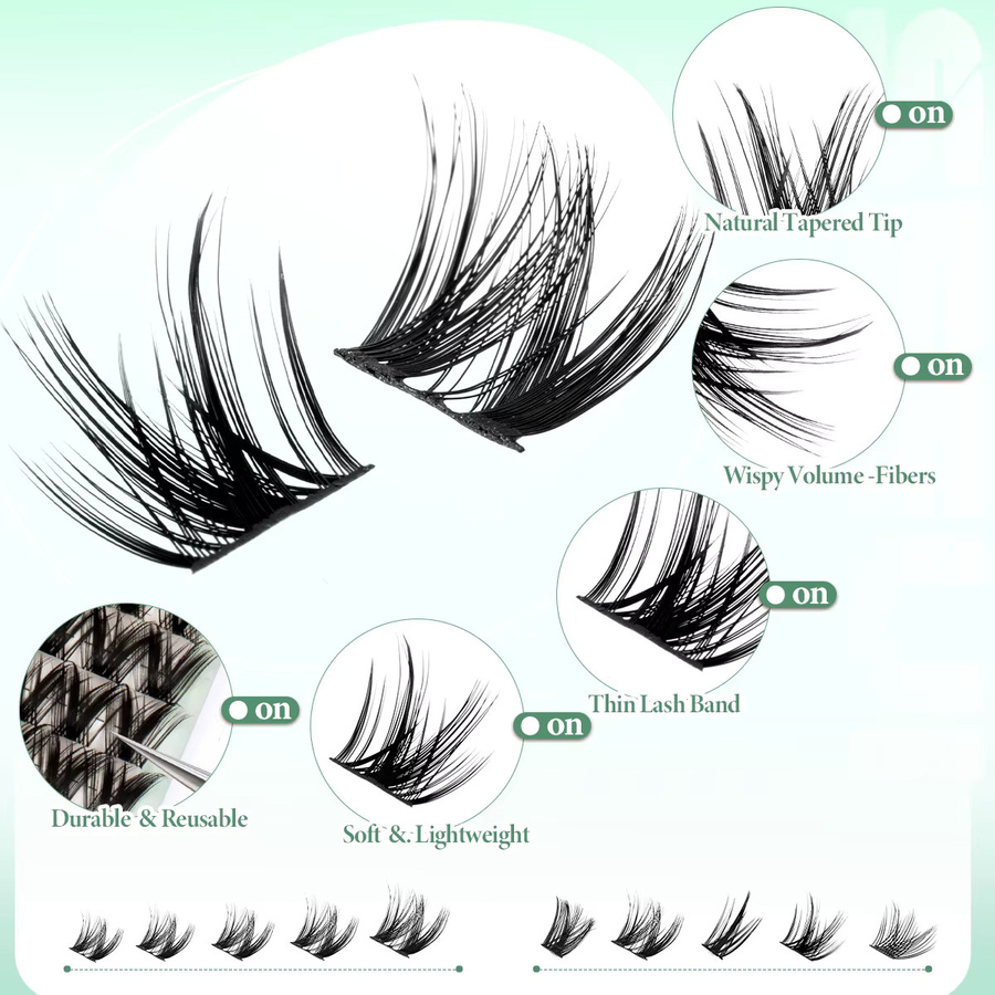 Seeui Wimpern-Cluster-Set, natürlich, Unisex - Bild 3