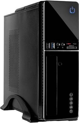 Inter-Tech IT-607 Desktop PC-Gehäuse in Schwarz mit USB-C und USB-A Anschlüssen - Bild 1