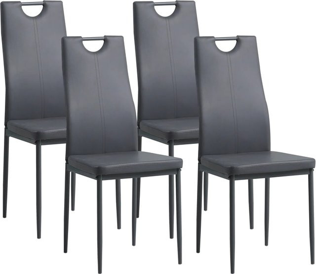 Albatros Esszimmerstühle SALERNO 4er Set in Grau mit Kunstleder-Bezug - Bild 1