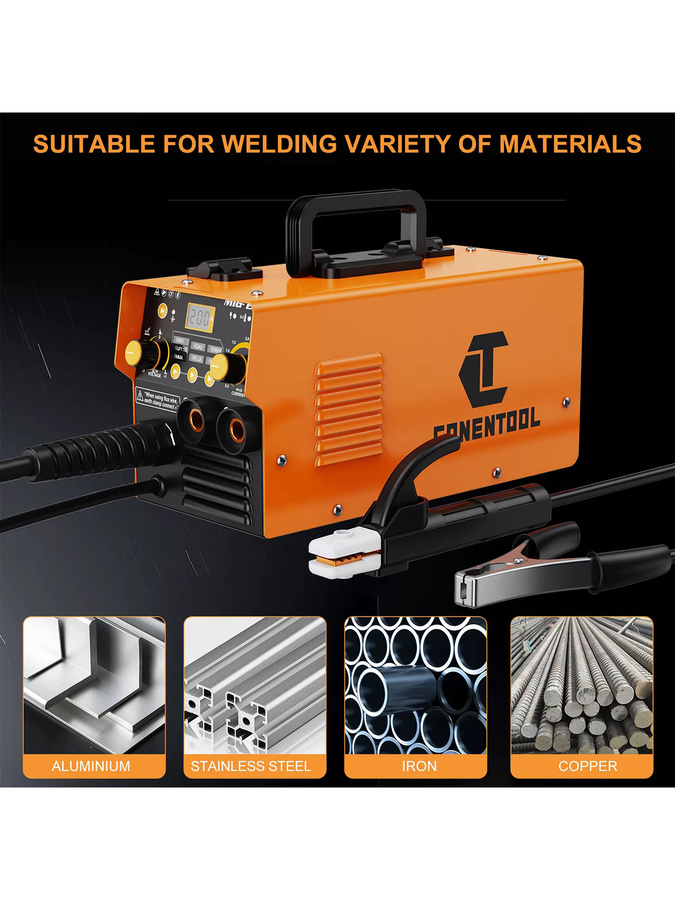 CONENTOOL 220A Inverter-Schweißgerät MMA Elektroschweißmaschine mit IGBT-Technik in Orange - Bild 7