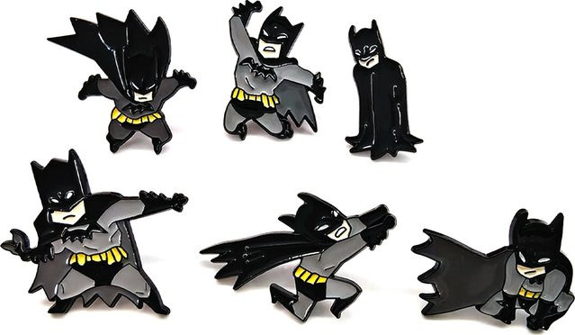 Warner Bros. Superhelden-Fledermaus-Emaille-Pin-Set, 6-teilig, Unisex - Bild 1
