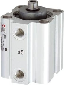 Riegler Kurzhubzylinder einfachwirkend mit Magnet, Kolben-Durchmesser 20 mm, Hub 10 mm, M5, Farbe: Silber - Bild 1