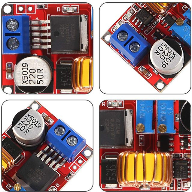 AOKIN 4er Set Lithium-Batterie-Ladegerät-Modulplatine 5 A DC zu DC CC CV LED-Treiber Step Down Buck Converter Board in Rot - Bild 1