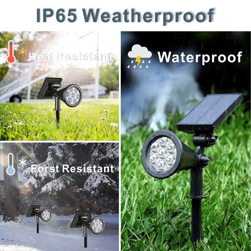 DOUWENXI Solar Garten Spot Licht RGB LED Outdoor Bodenlampe Schwarz Wasserdicht - Bild 6