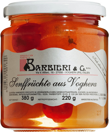 Barbieri Mostarda di Voghera Senffrüchte 380 g - Bild 1