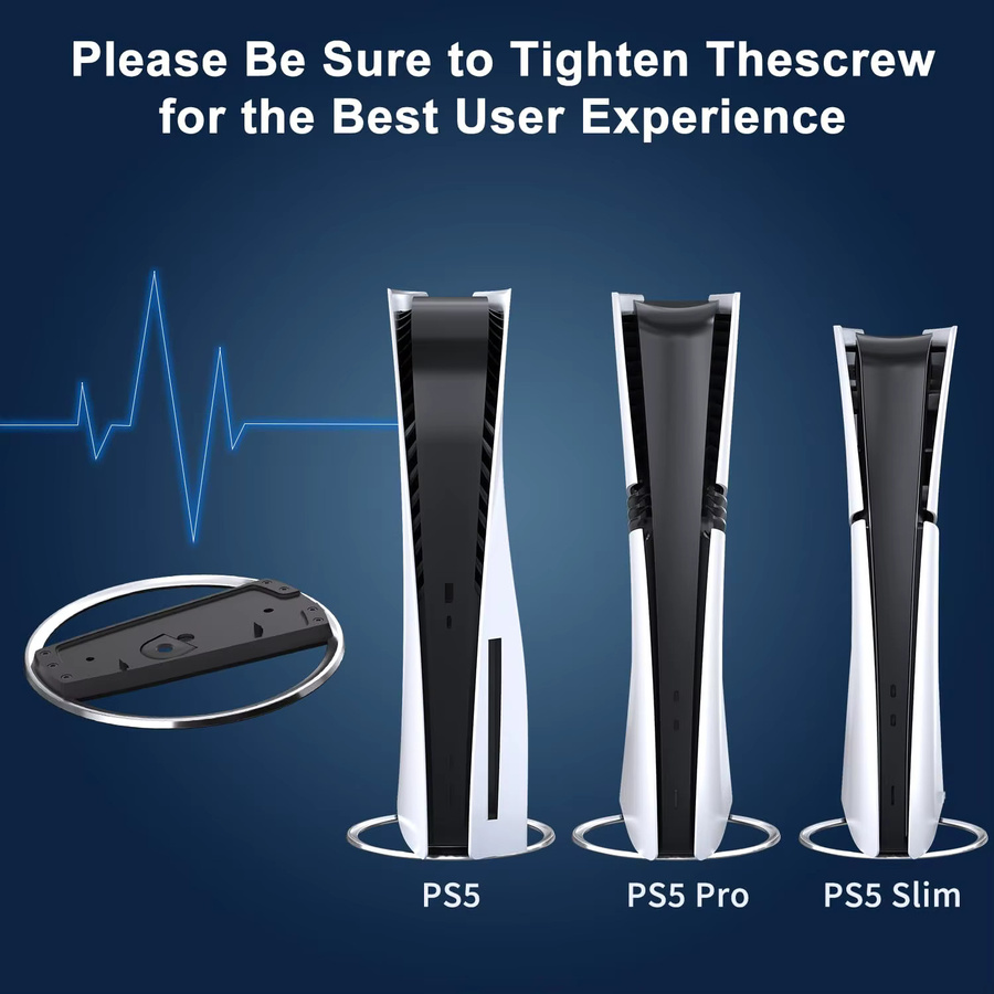 Base Para Vertikalständer für PS5 Pro und PS5 Slim in Schwarz mit Anti-Rutsch-Pads - Bild 3