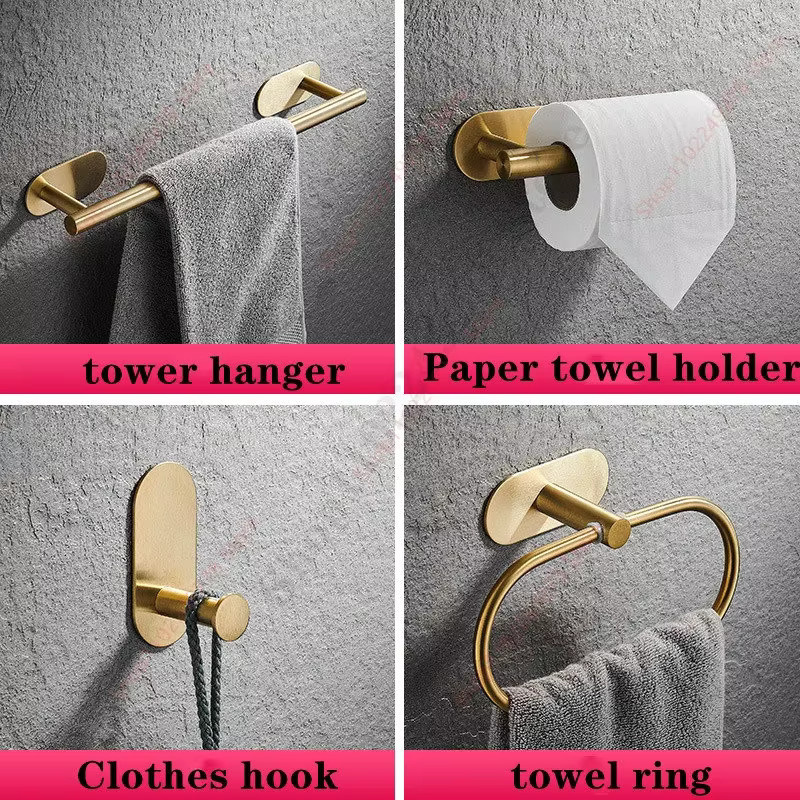 Selbstklebender Papierhandtuchhalter aus Metall für Küche und Badezimmer in Gold - Bild 1