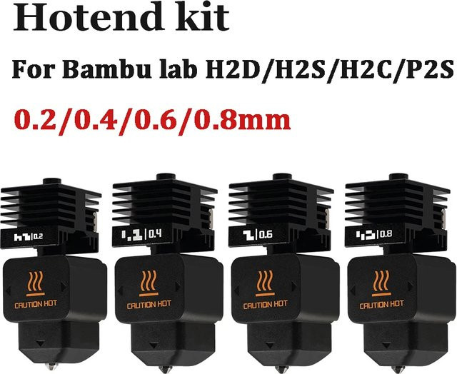 P2S Hotend Kit mit gehärteten Stahl-Düsen für Bambu A1 und A1mini, kompatibel mit H2D H2S H2C Modellen - Bild 1