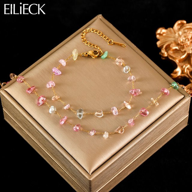 EILIECK Schmuck-Set Halskette und Armbänder, Edelstahl, Damen - Bild 1
