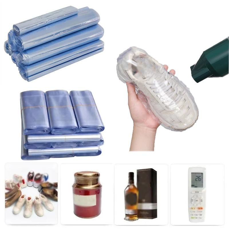Transparente Wärmeschrumpffolie für Babyschuhe und Beutel, staubdichte Versiegelungsfolie zur Aufbewahrung, B/H: 8 x 25 cm, Blau/Transparent - Bild 2