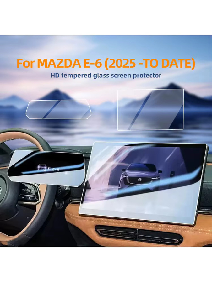ZRGAE Schutzfolie aus gehärtetem Glas für Mazda 6e 2025 2026, 14,6 Zoll Navigationsinstrument-Bildschirmschutz, transparent - Bild 5