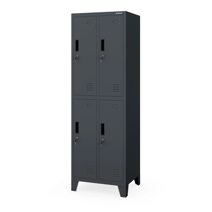 Jan Nowak Arbeitsschutzschrank Bartek 2 Plus mit 4 Fächern in Anthrazit, H x B x T: 172 x 56 x 45 cm - Bild 2