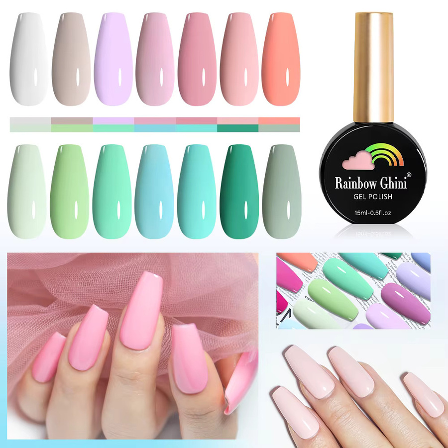 Rainbow Ghini Soak-Off UV-Gel-Lack, Khaki & Macaron, 15 ml - Bild 5