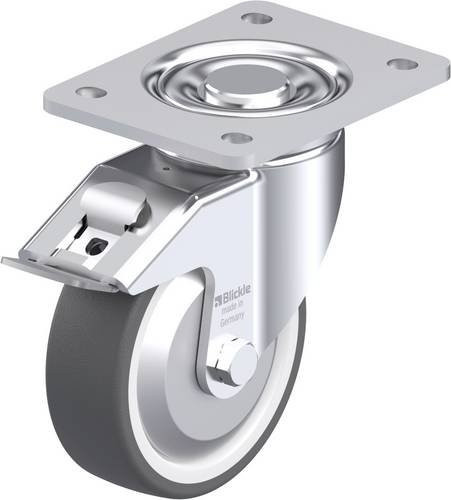 Blickle Stahlblech-Lenkrolle LH-POTH 125K-3-FI-FA in Silber, Rad-Durchmesser: 125 mm, Tragfähigkeit: 350 kg - Bild 1