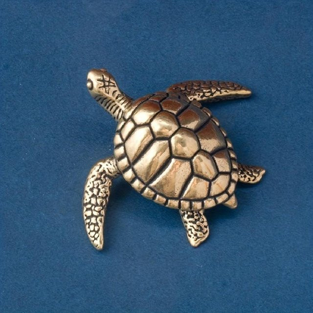 Handgefertigtes Schildkröten Ornament aus reinem Messing von Yiran Furniture in Gold für deine Heim- und Bürodekoration - Bild 1