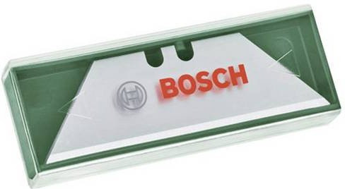 Bosch Trapezklingen für 9mm Snap-Off Messer aus gehärtetem Stahl, 10 Stück, Silber - Bild 1