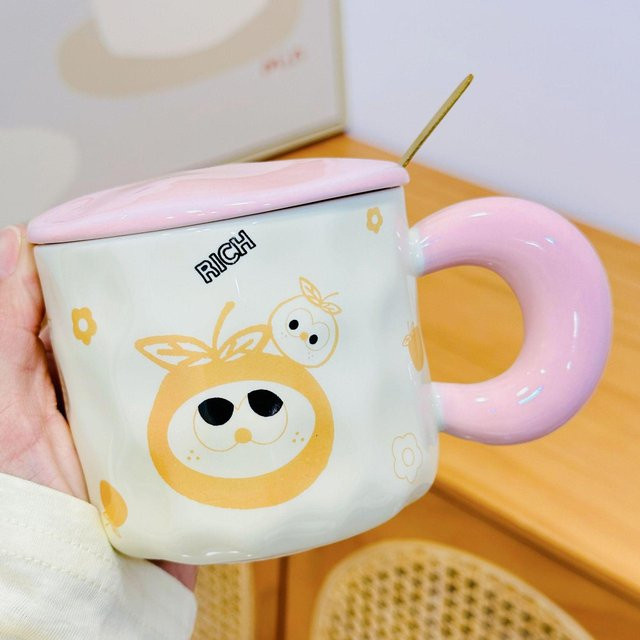 Keramik-Tasse mit Cartoon-Katze von Yiran Furniture, Mehrfarbig, 350 ml - Bild 1