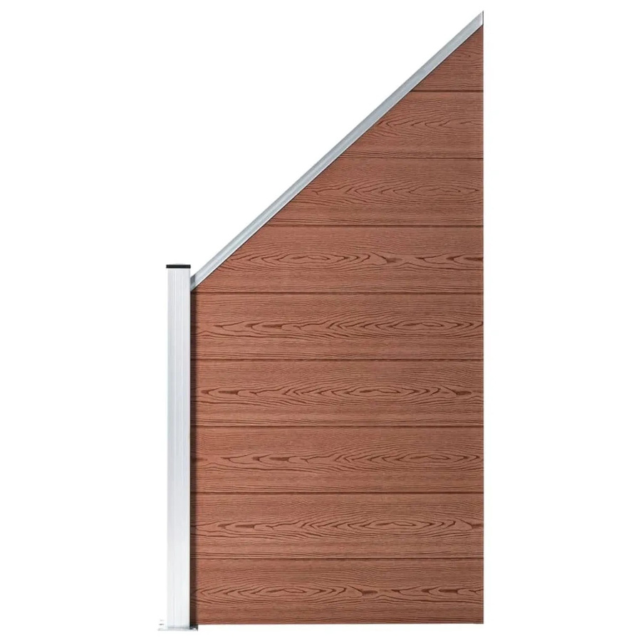 vidaXL WPC Zaunelement Sichtschutz aus Holz-Kunststoff-Verbundwerkstoff und Aluminium in Braun, Breite: 95 cm, Höhe: 180 cm - Bild 2
