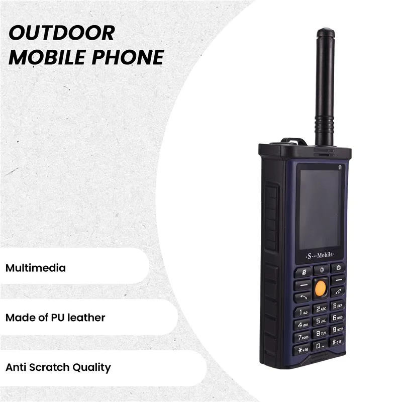 Robustes Outdoor-Mobiltelefon in Schwarz mit großer Akkulaufzeit, langer Standby-Zeit, Antenne für gutes Signal, Unterstützung für vier SIM-Karten, 3D-Box-Lautsprecher und E-Book-Funktion - Bild 3