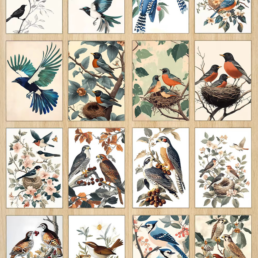 32er Set botanische Postkarten im Vintage-Blumenstil, Mehrfarbig, Maße: 10,0 x 14,5 cm - Bild 2