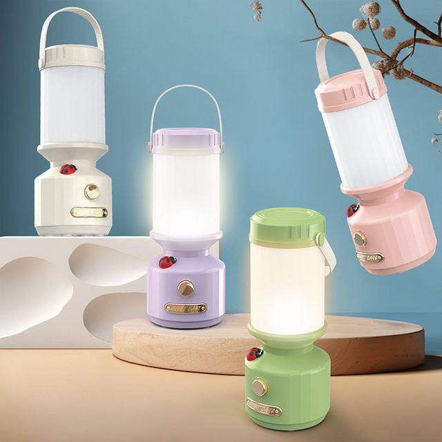 Wiederaufladbare LED Camping Lampe mit Haken, dimmbar in 3 Farben, tragbare Outdoor Notfallbeleuchtung in Weiß - Bild 1