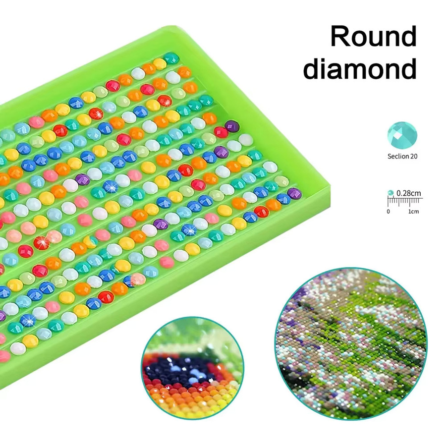 YUTTEE Diamant-Mosaik-Set mit Ozean-Motiv in Mehrfarbig, rund, Durchmesser: 20 cm - Bild 3