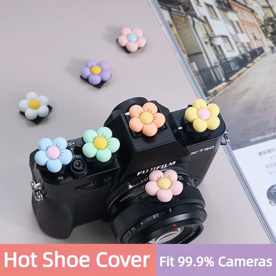 Coogens Kamera Blitzschuh Abdeckung mit Cartoon Blume Kappe in Multicolour für Canon Nikon Sony Fuji Olympus Pentax DSLR Zubehör - Bild 2