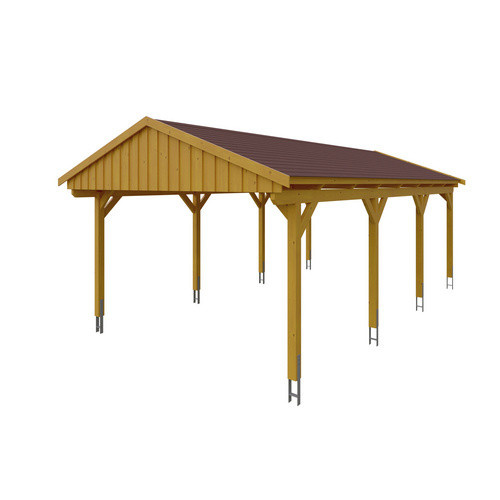 Skan Holz Carport Fichtelberg aus Fichte und Leimholz in Beige, B/T: 423 x 808 cm, Höhe: 326 cm - Bild 3