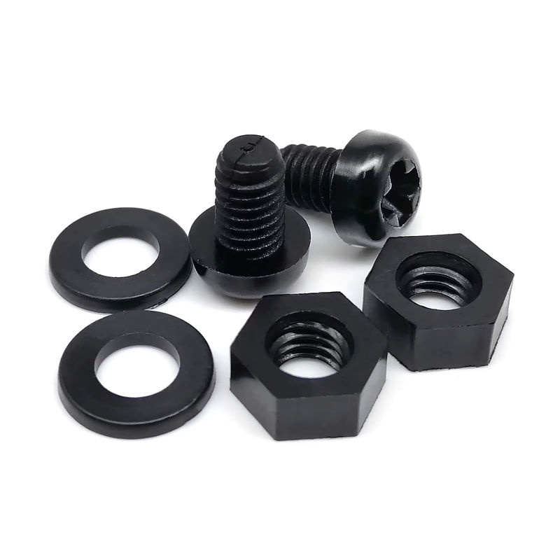 HZYUEGOU Nylon Abstandshalter Set aus schwarzem Kunststoff mit Sechskantsäulen, Schrauben, Muttern und Unterlegscheiben in den Größen M2, M2,5, M3 und M4 - Bild 6
