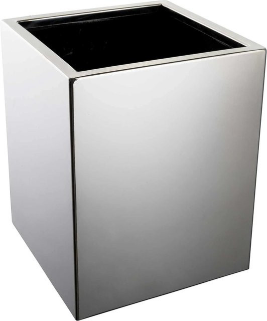 Vivanno Blumentopf Acento Cubico aus Edelstahl Poliert in Silber, B/T/H: 16 x 16 x 20 cm - Bild 1