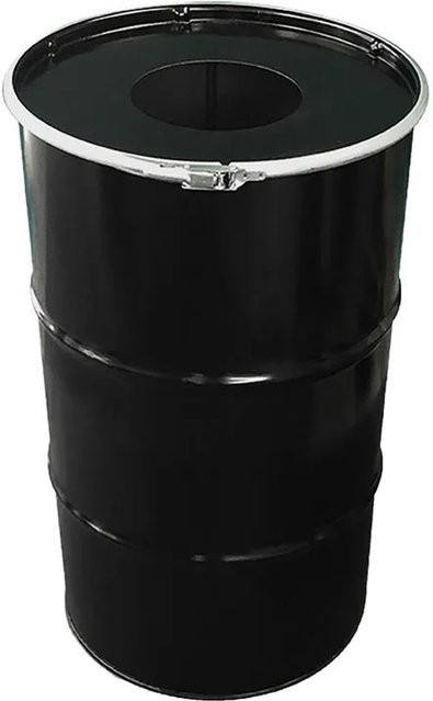 PROREGAL Abfalltonne aus Metall mit Einwurföffnung, Schwarz, Volumen: 120 Liter, H x B x T: 82 x 49 x 49 cm - Bild 1