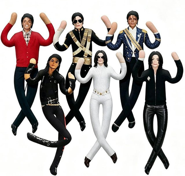 Michael Jackson Plüschpuppe, Bewegliche Figur, Plüsch / Textil - Bild 1