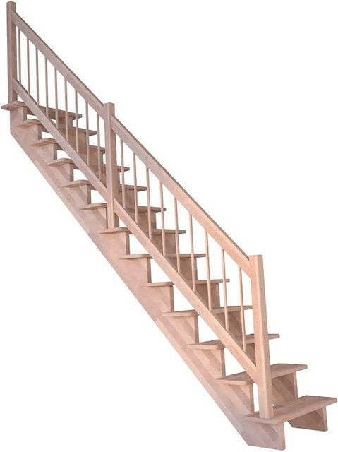 StarWood Treppe Lindos Pro Gerade in Buche, Farbe Braun, Breite: 100 cm - Bild 1