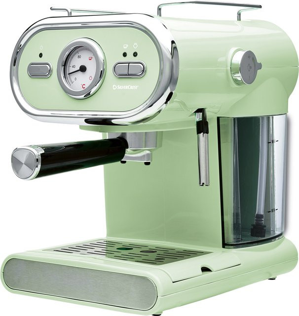 SILVERCREST Espressomaschine SEM 1100 E1 in Grün mit Dampflanze und Heißwasserfunktion - Bild 1