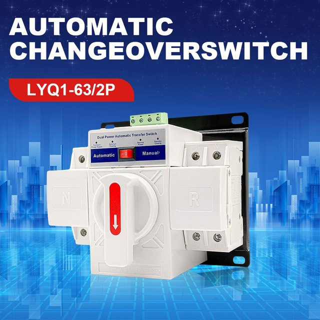 Aideepen Automatischer Transfer Switch Dual Power Leistungsschalter 2P 63A AC230V in Weiß - Bild 1