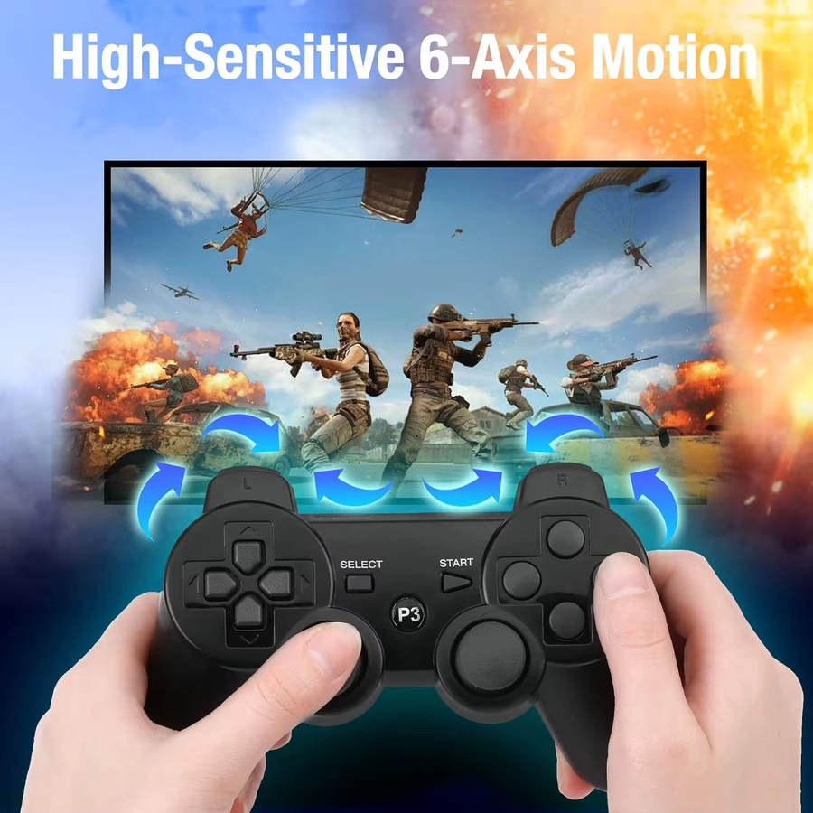 GUEN Bluetooth Wireless Controller für PlayStation in Schwarz mit Vibrationsfunktion - Bild 3