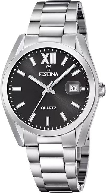 Festina Herrenuhr, Quarz, Edelstahl, Schwarz, 40 mm, 5 ATM - Bild 1