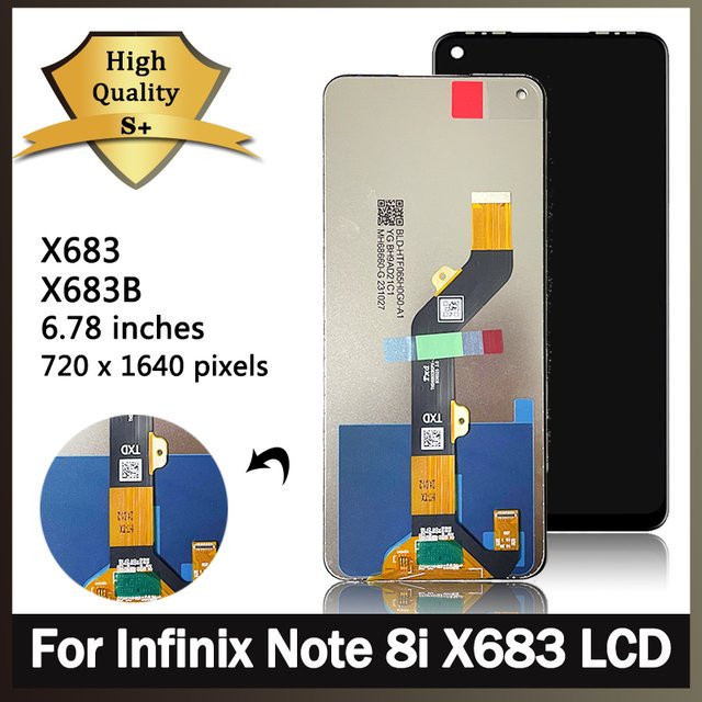 Infinix Note 8i LCD Ersatzdisplay mit 6.78 Zoll IPS Touchscreen Digitizer Montage in Schwarz - Bild 1