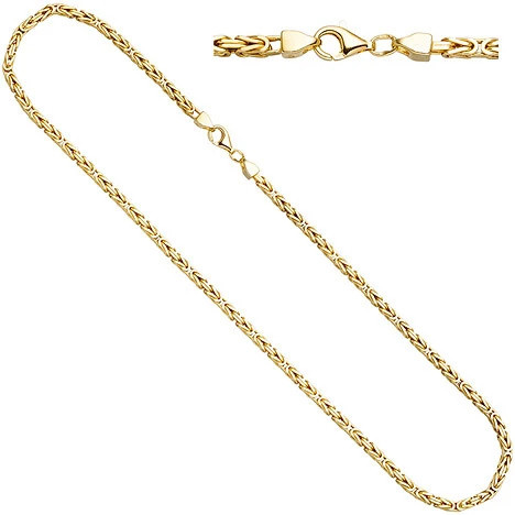 Colfem Halskette 925 Sterling Silber, gold vergoldet, 45 cm, Unisex - Bild 1